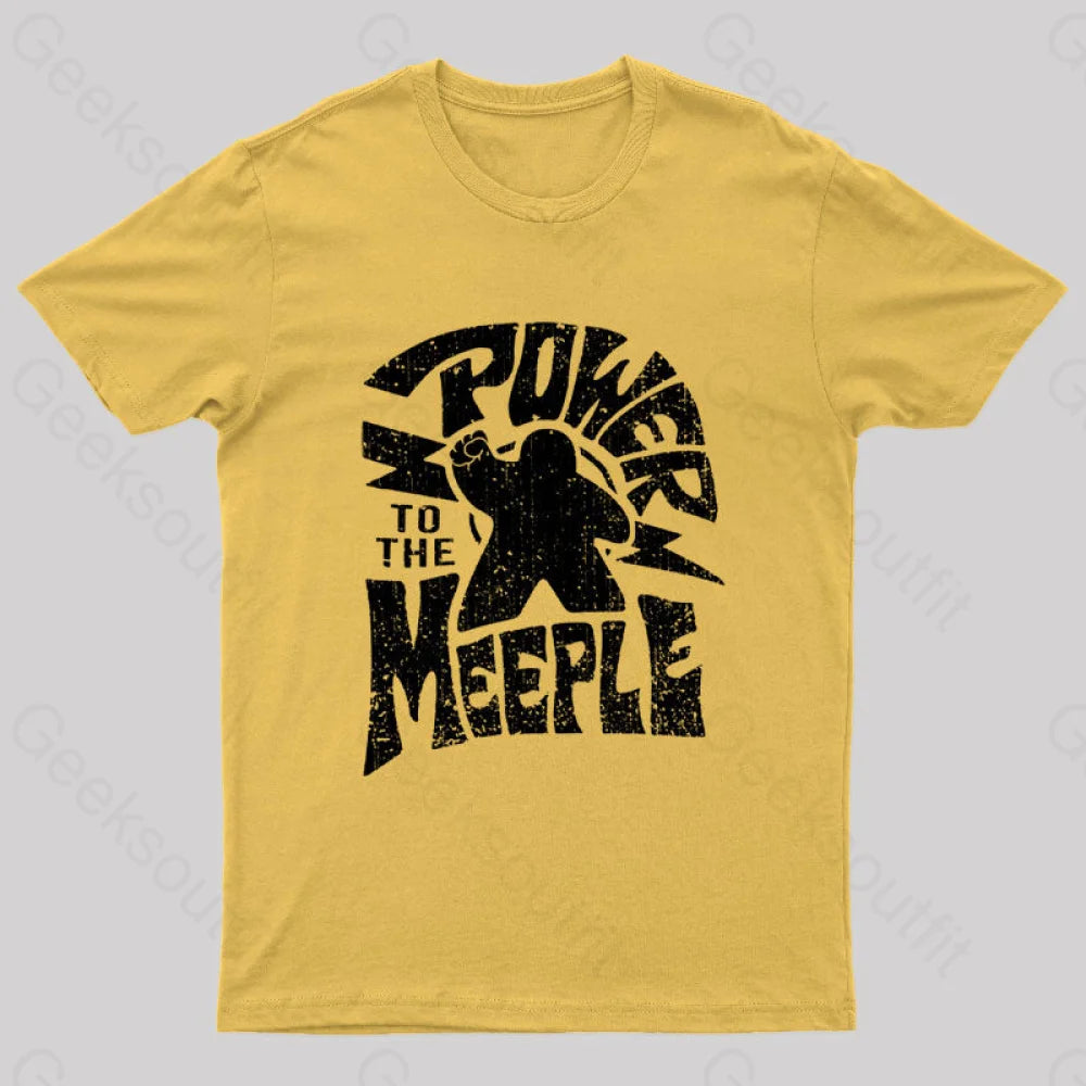 Power To The Meeple Nerd T-Shirt Yellow / S