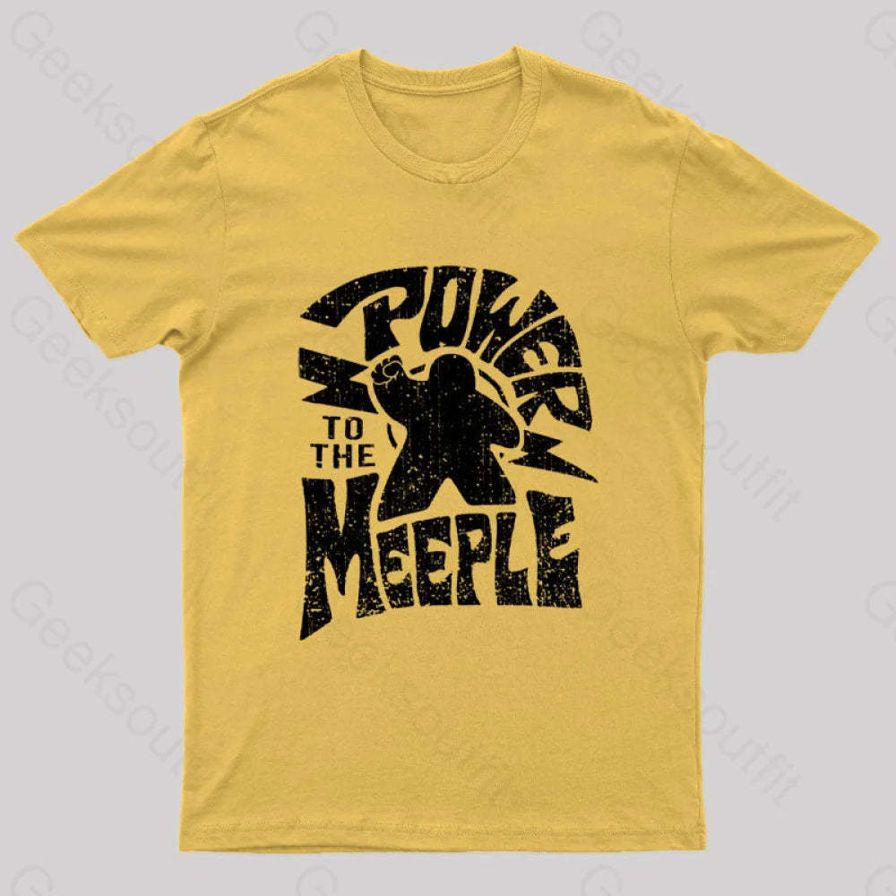Power To The Meeple Nerd T-Shirt Yellow / S