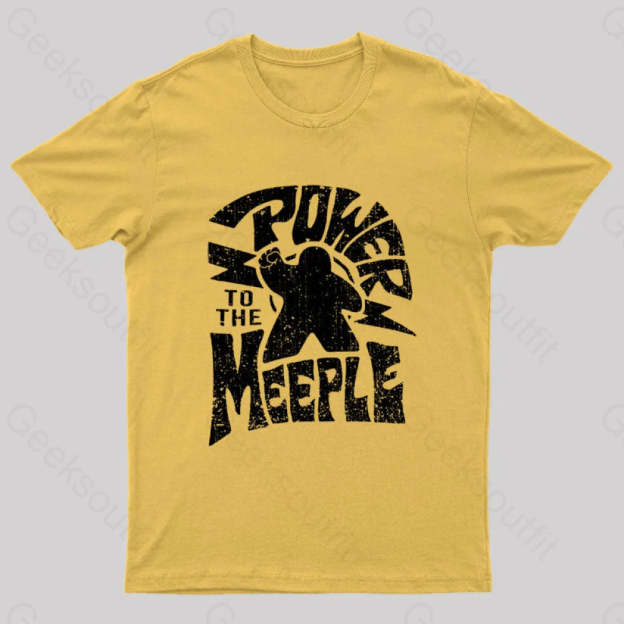 Power To The Meeple Nerd T-Shirt Yellow / S