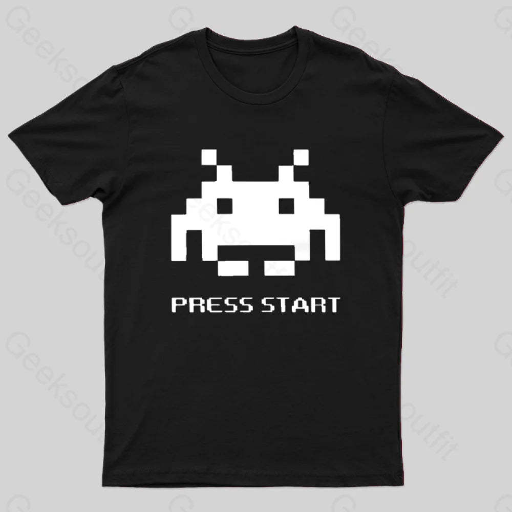 Press To Start T-Shirt Black / S