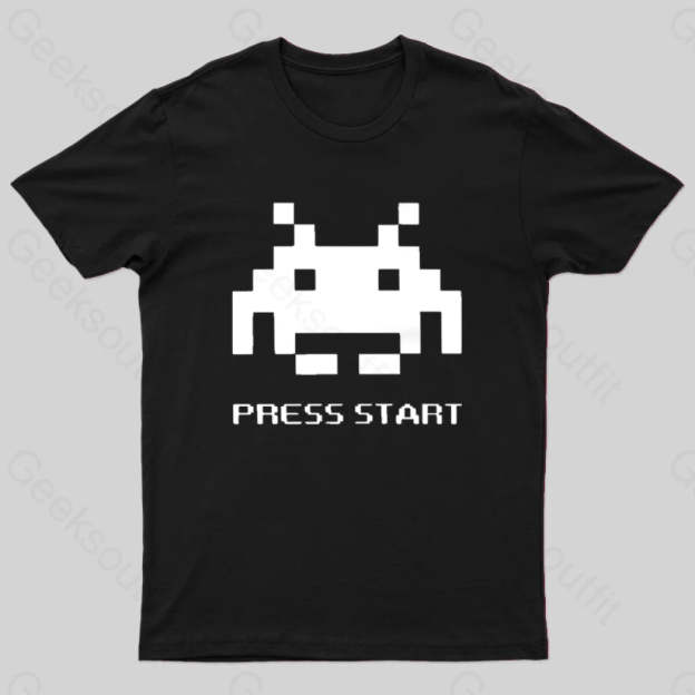 Press To Start T-Shirt Black / S