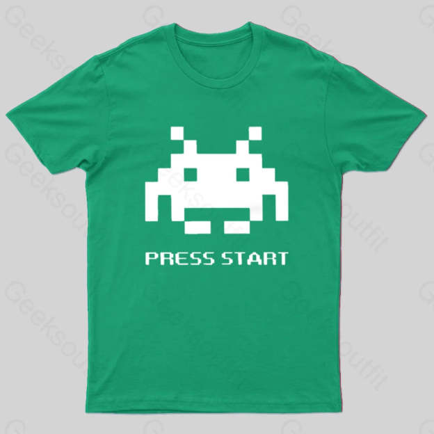 Press To Start T-Shirt Green / S