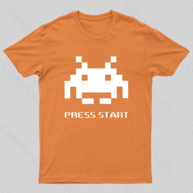 Press To Start T-Shirt Orange / S