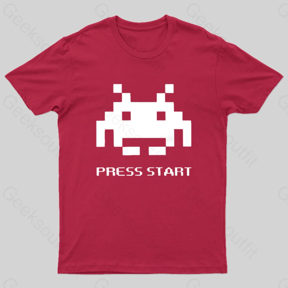 Press To Start T-Shirt Red / S