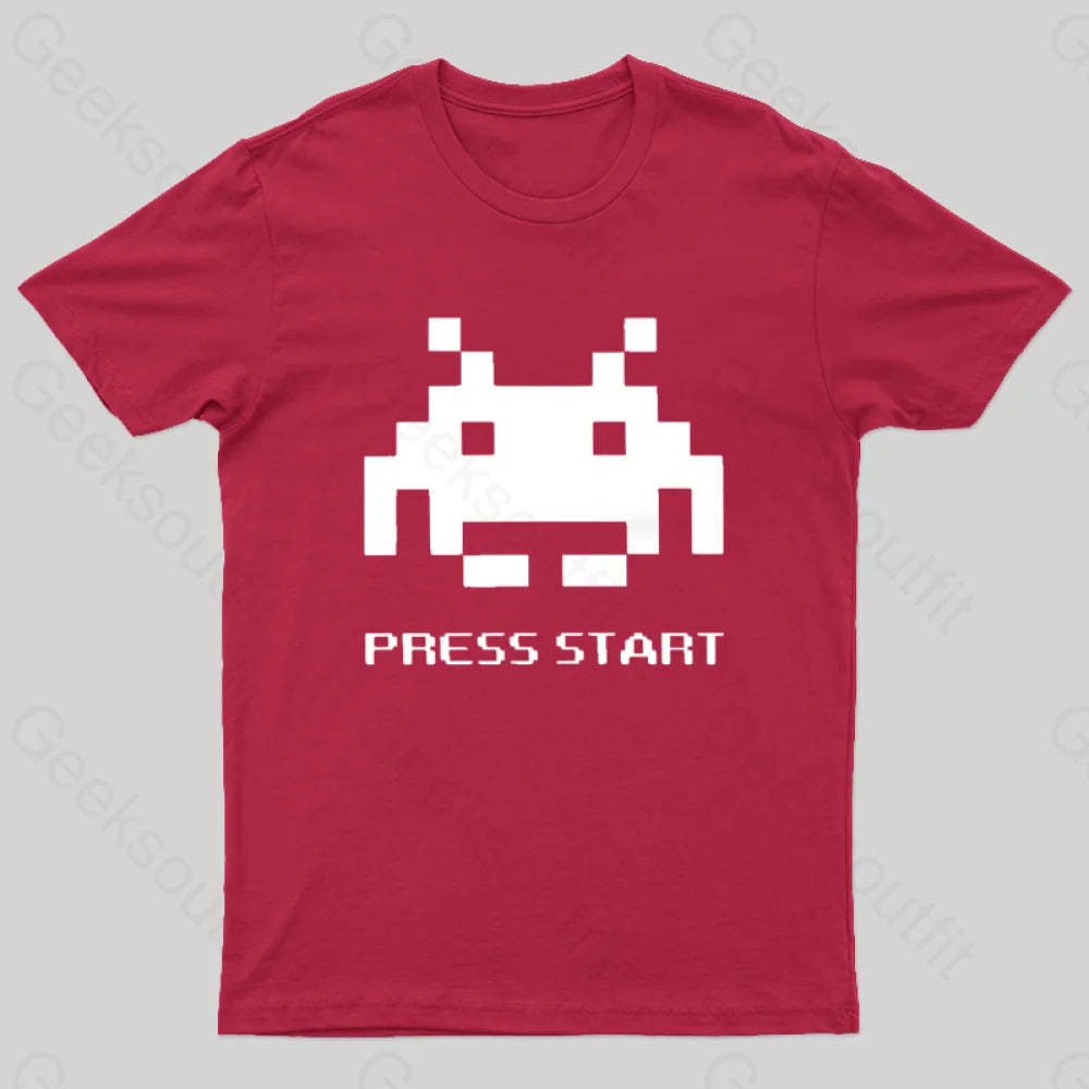 Press To Start T-Shirt Red / S