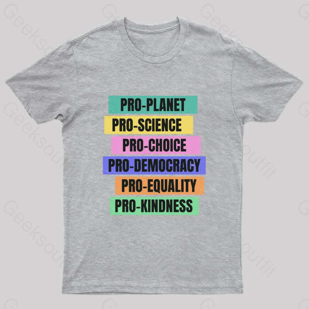 Pro Planet Science Democracy Geek T-Shirt Grey / S