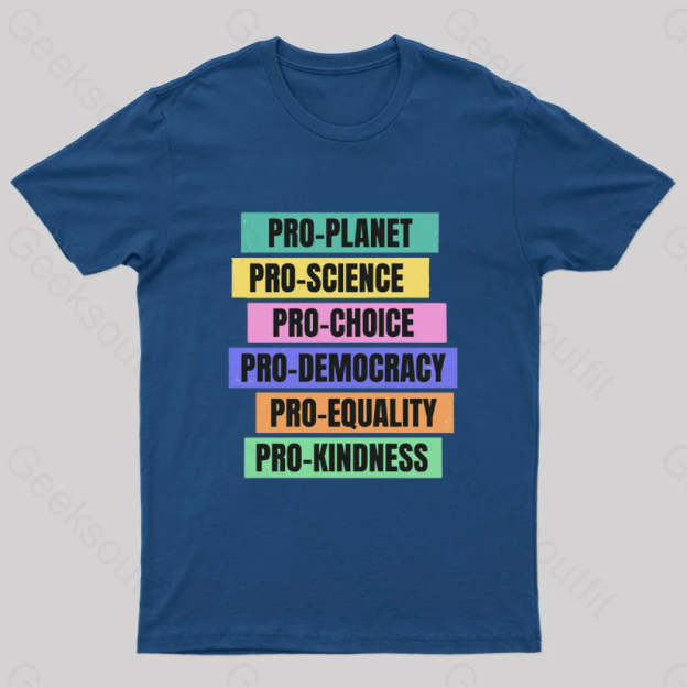 Pro Planet Science Democracy Geek T-Shirt Navy / S