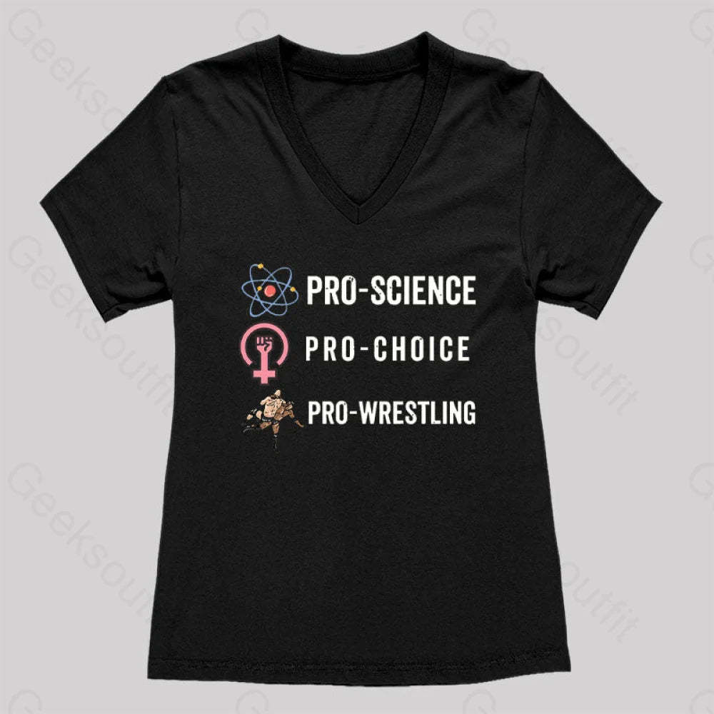 Pro Science Choice Wrestlig Women’s V-Neck T-Shirt Black / S