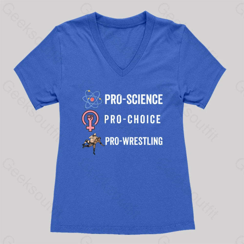 Pro Science Choice Wrestlig Women’s V-Neck T-Shirt Royal Blue / S