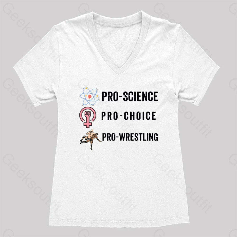 Pro Science Choice Wrestlig Women’s V-Neck T-Shirt White / S