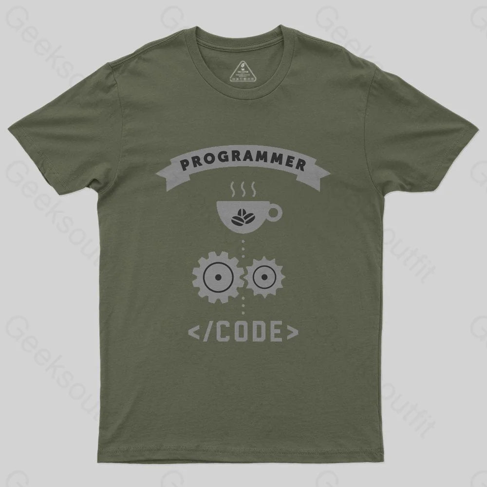 Programmer Coffee Code T-Shirt - Geeksoutfit