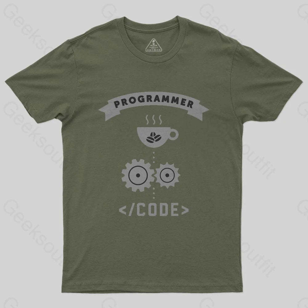 Programmer Coffee Code T-Shirt - Geeksoutfit
