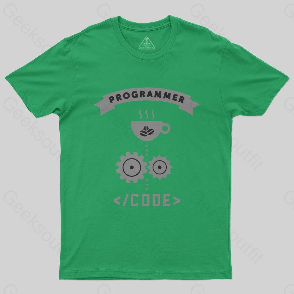 Programmer Coffee Code T-Shirt - Geeksoutfit