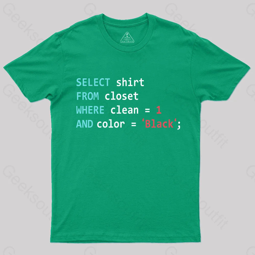Programmer Database Geek T-Shirt Green / S