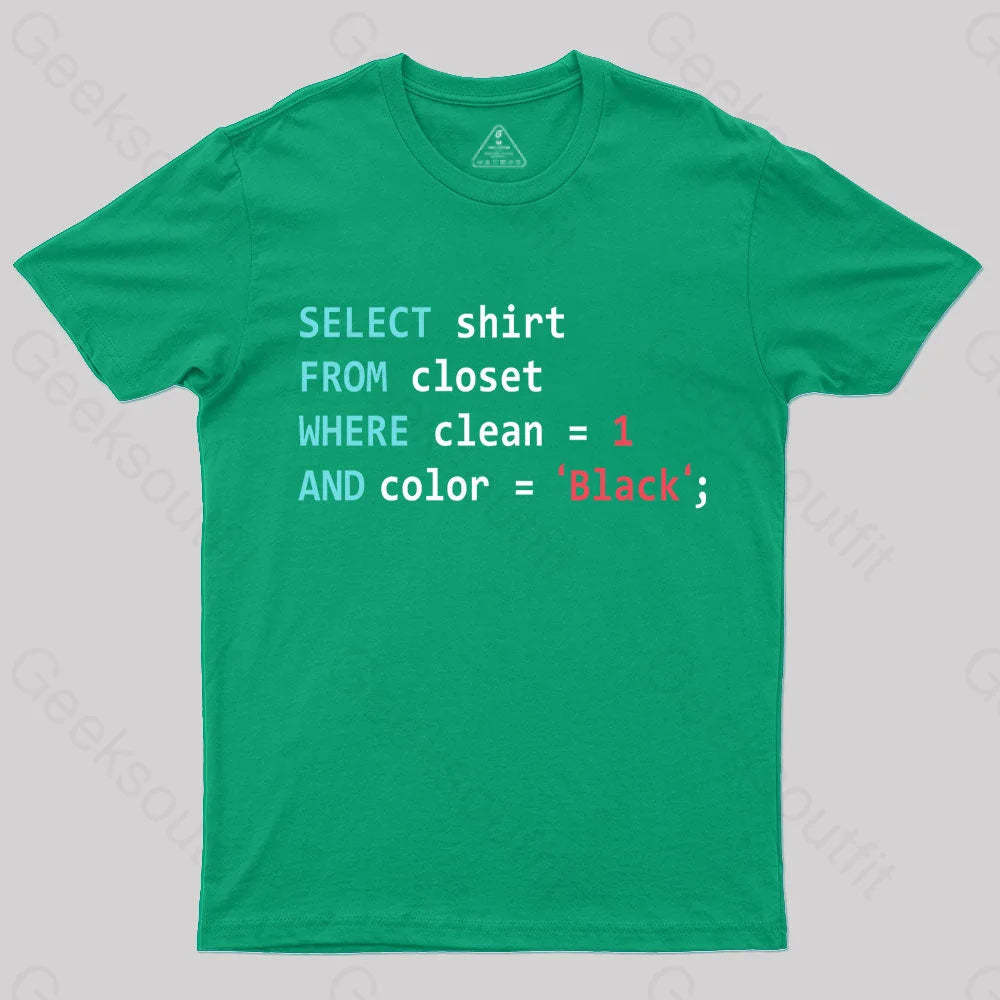 Programmer Database Geek T-Shirt Green / S