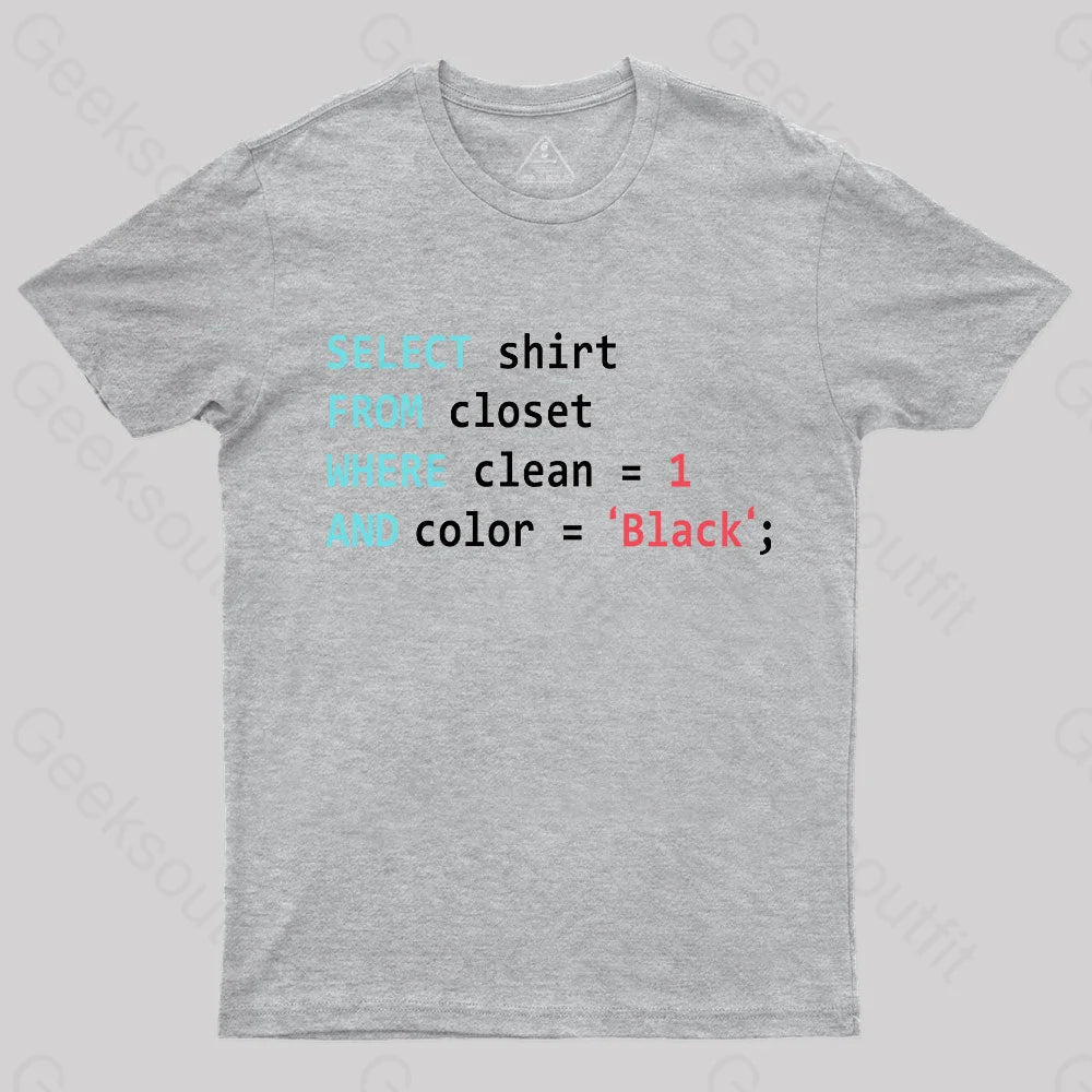 Programmer Database Geek T-Shirt Grey / S