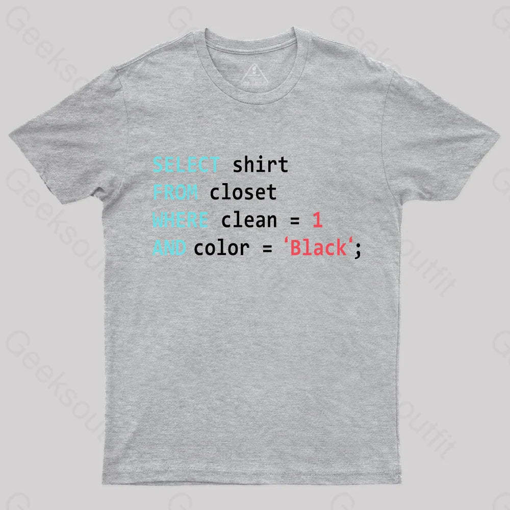 Programmer Database Geek T-Shirt Grey / S