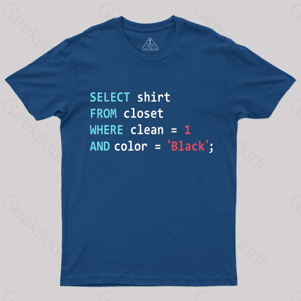 Programmer Database Geek T-Shirt Navy / S