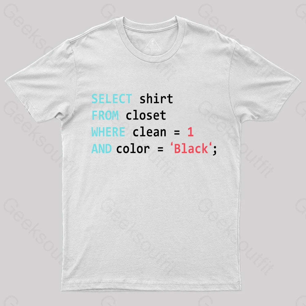 Programmer Database Geek T-Shirt White / S