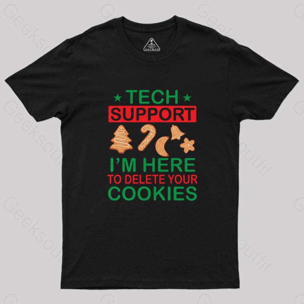 Programmer Tech Support Christmas T-Shirt Black / S