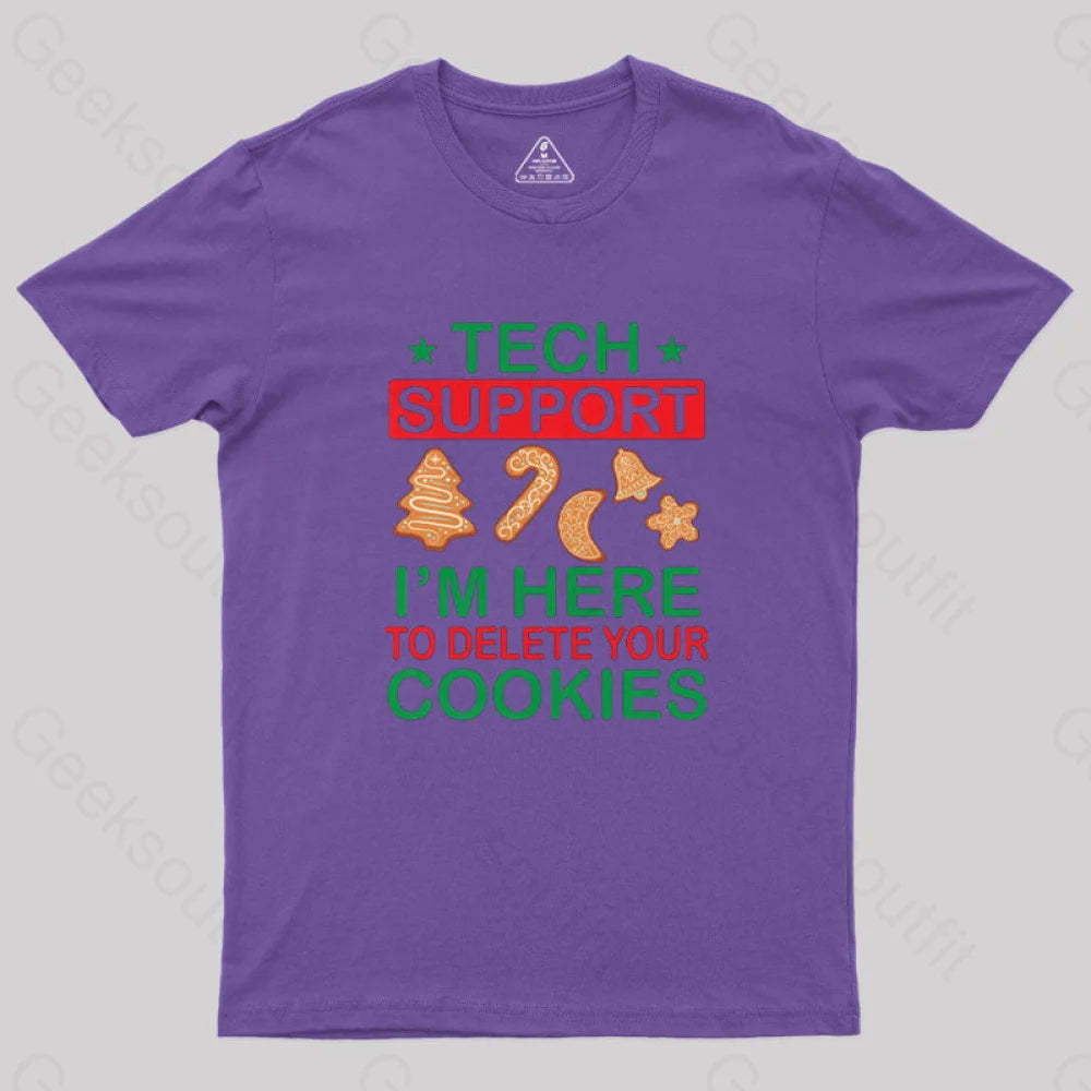 Programmer Tech Support Christmas T-Shirt Purple / S