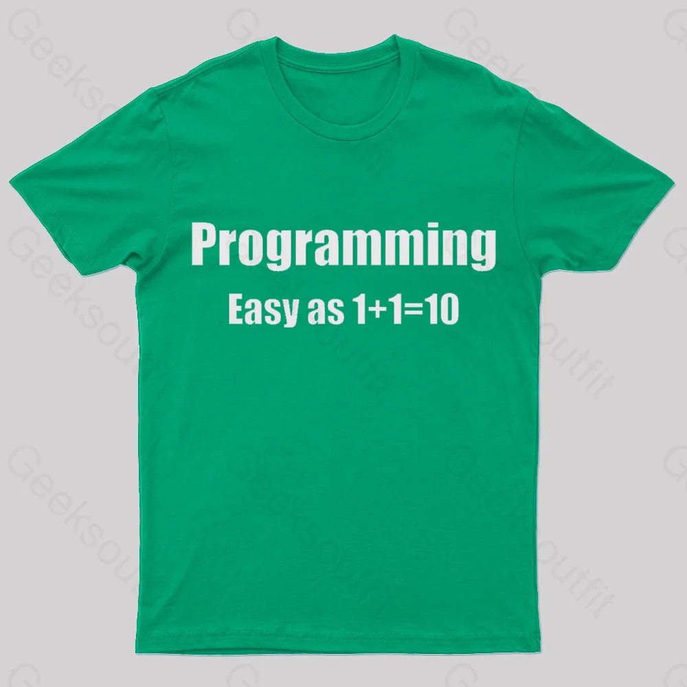 Programming Binary Joke Geek T-Shirt Green / S