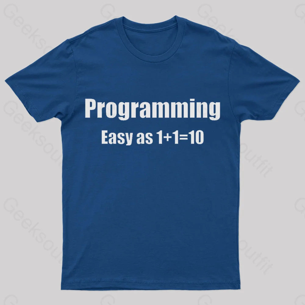 Programming Binary Joke Geek T-Shirt Navy / S