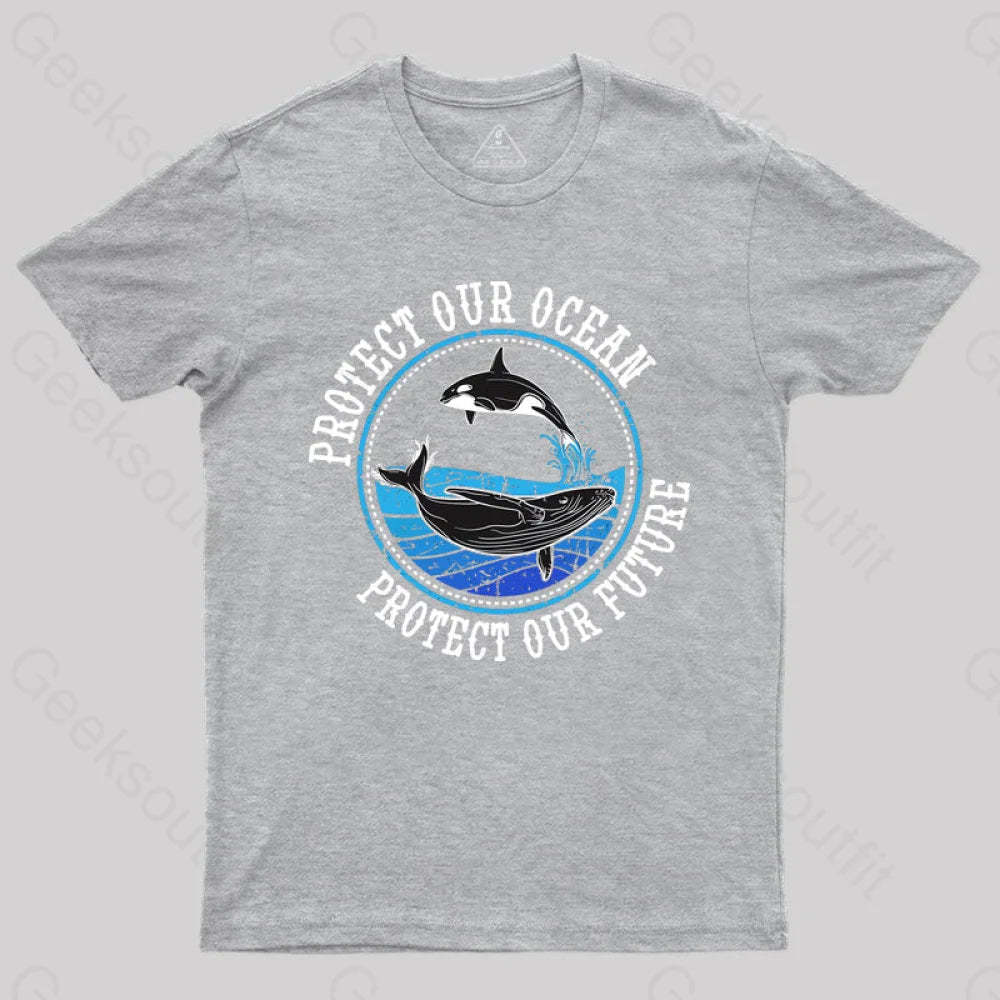 Protect Our Ocean Future Whale T-Shirt Grey / S