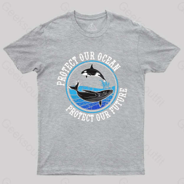 Protect Our Ocean Future Whale T-Shirt Grey / S