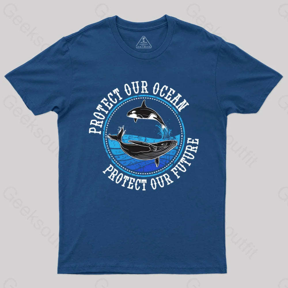 Protect Our Ocean Future Whale T-Shirt Navy / S