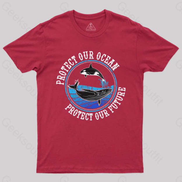 Protect Our Ocean Future Whale T-Shirt Red / S