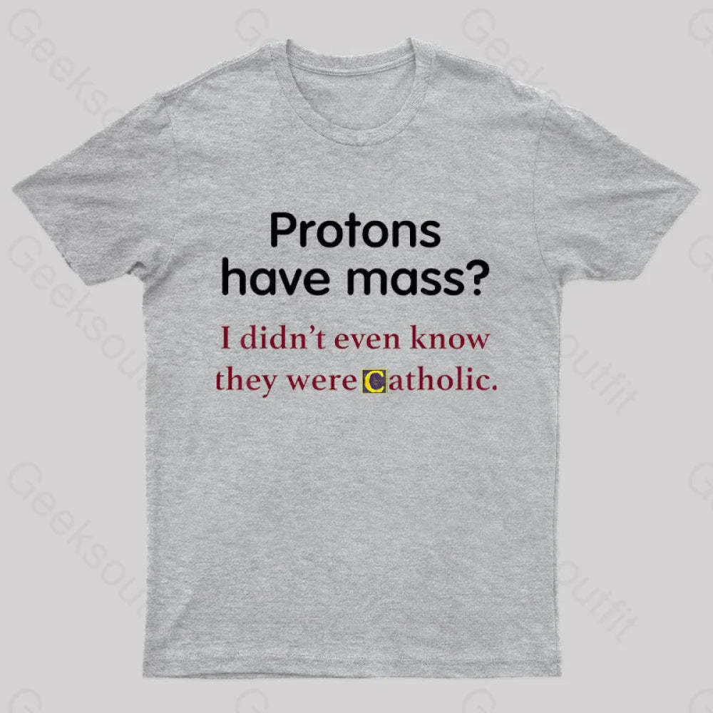 Protons Have Mass Nerd T-Shirt Grey / S