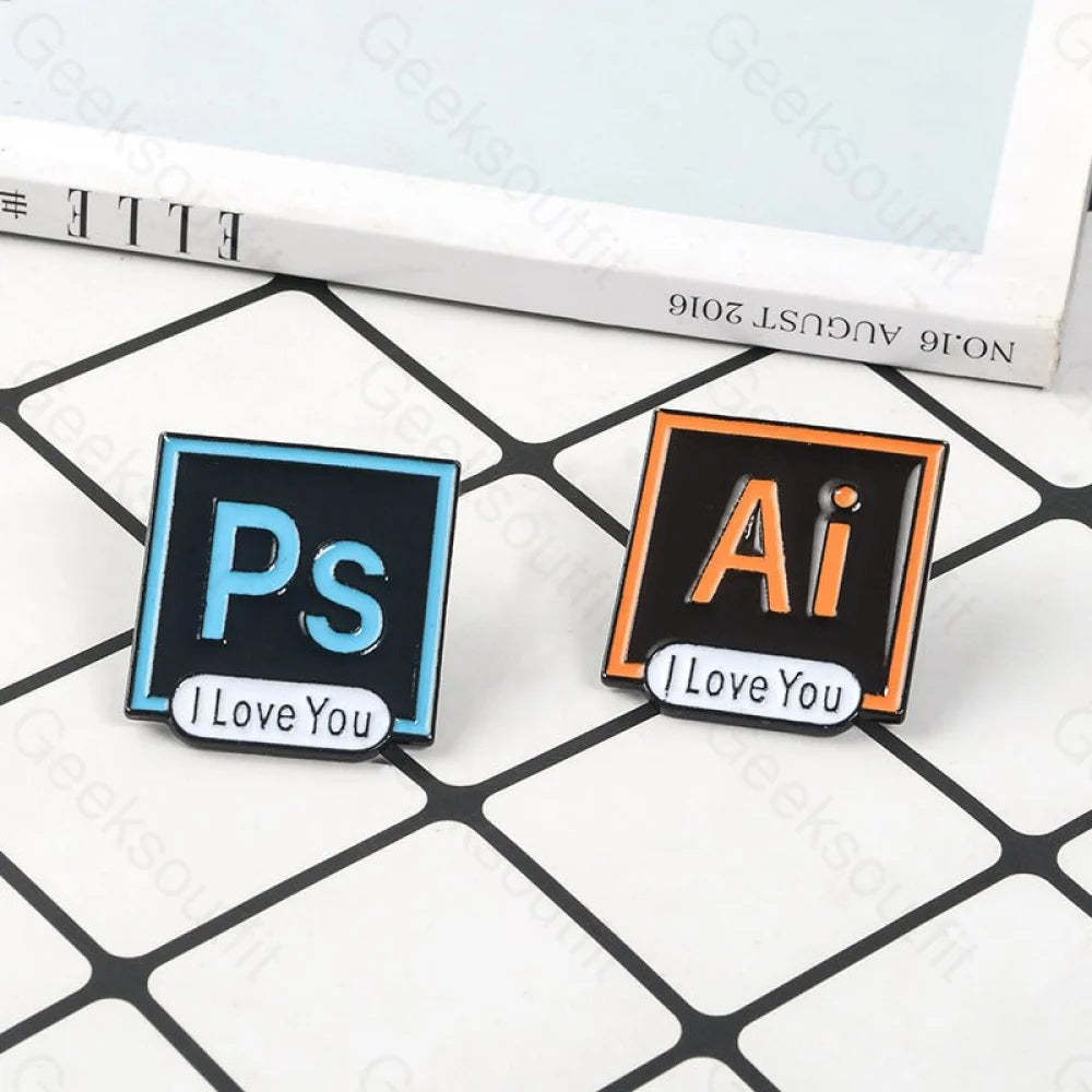 PS & AI Enamel Pins - Geeksoutfit