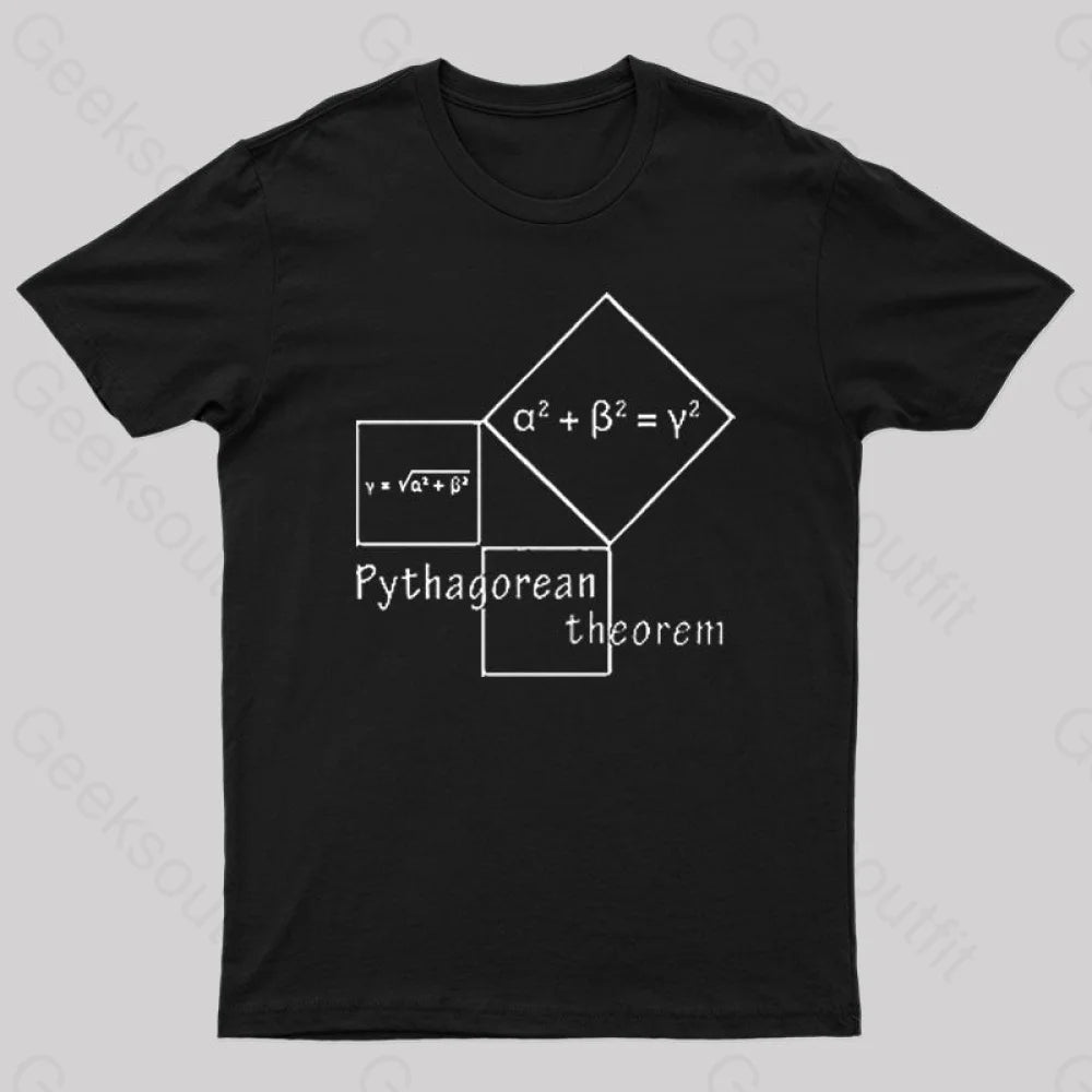 Pythagorean Theorem Nerd T-Shirt Black / S