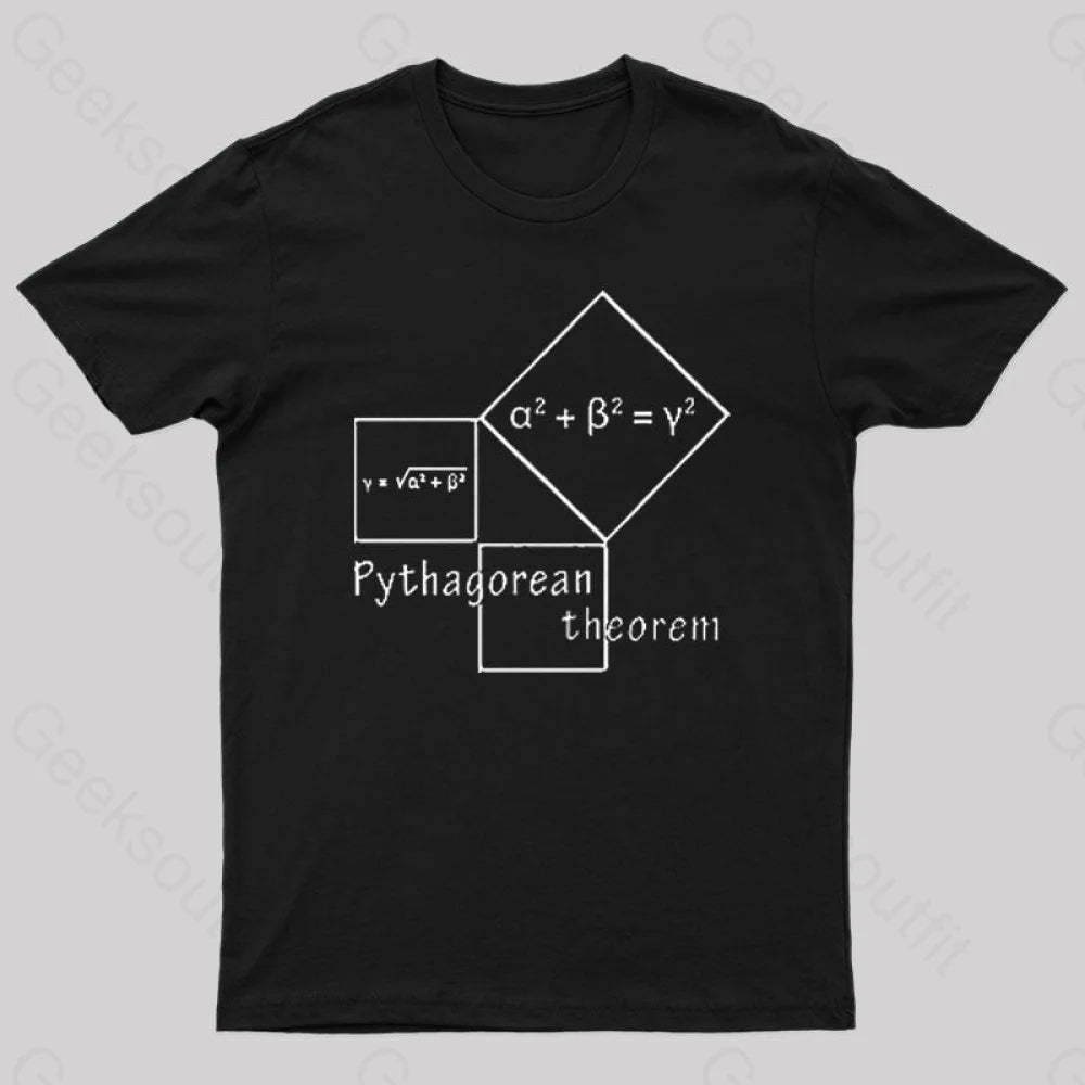 Pythagorean Theorem Nerd T-Shirt Black / S