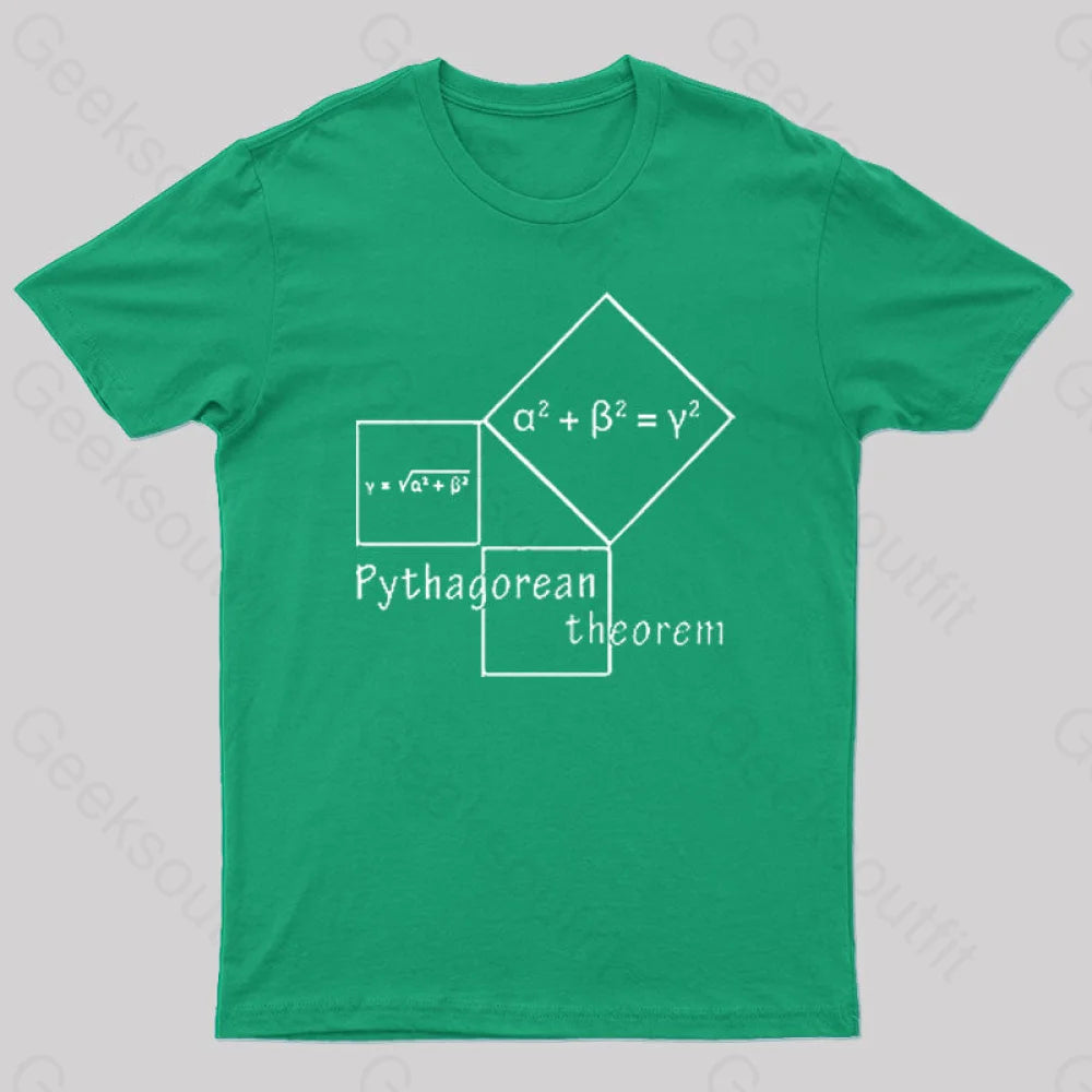 Pythagorean Theorem Nerd T-Shirt Green / S