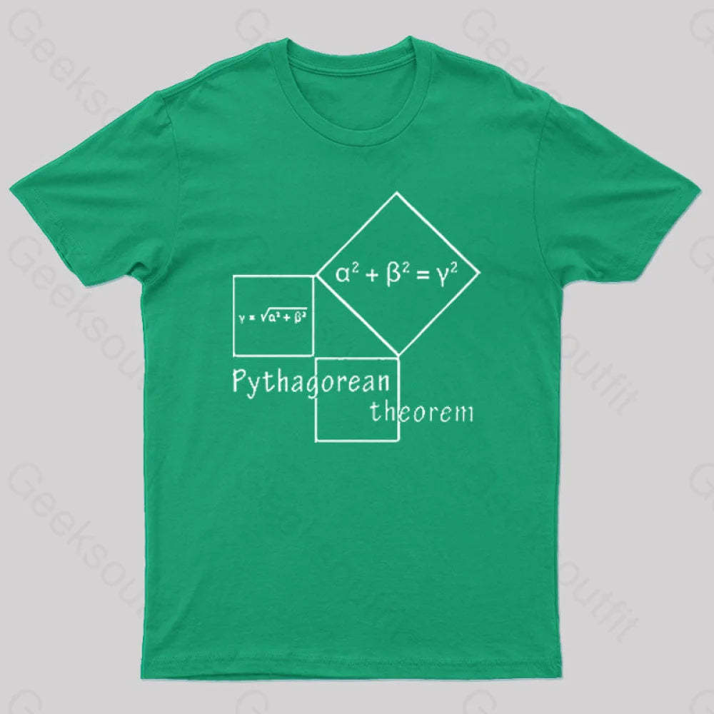 Pythagorean Theorem Nerd T-Shirt Green / S
