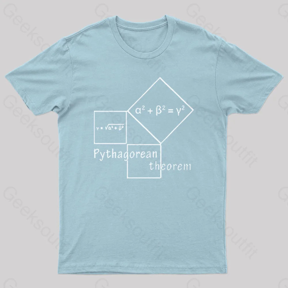 Pythagorean Theorem Nerd T-Shirt Light Blue / S