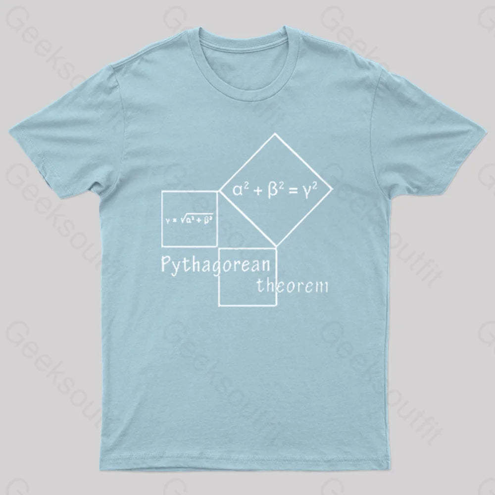 Pythagorean Theorem Nerd T-Shirt Light Blue / S