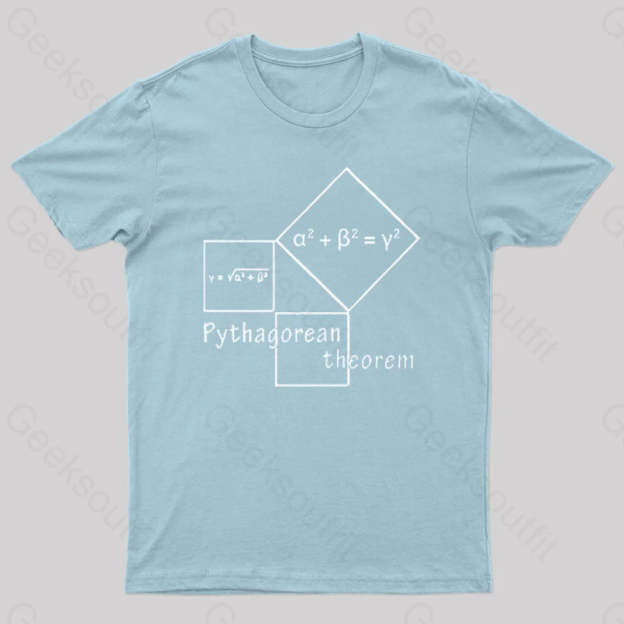 Pythagorean Theorem Nerd T-Shirt Light Blue / S