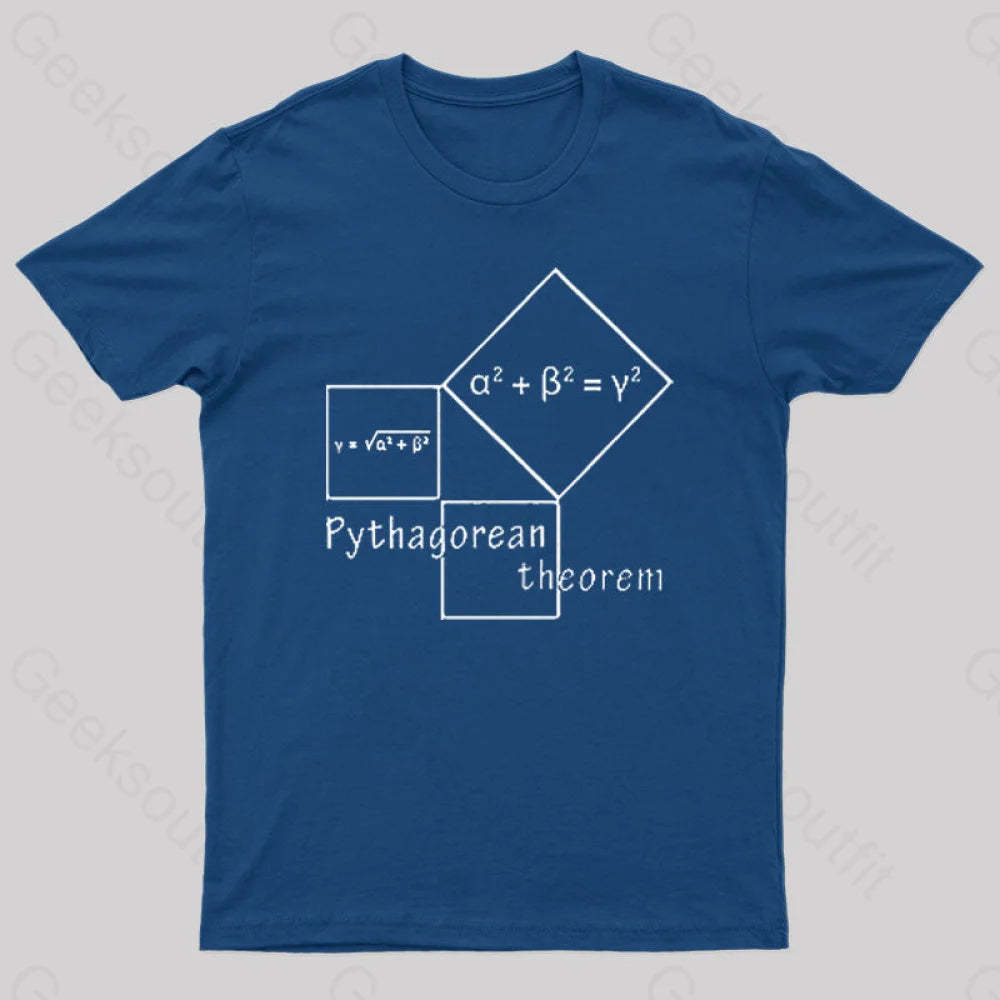 Pythagorean Theorem Nerd T-Shirt Navy / S