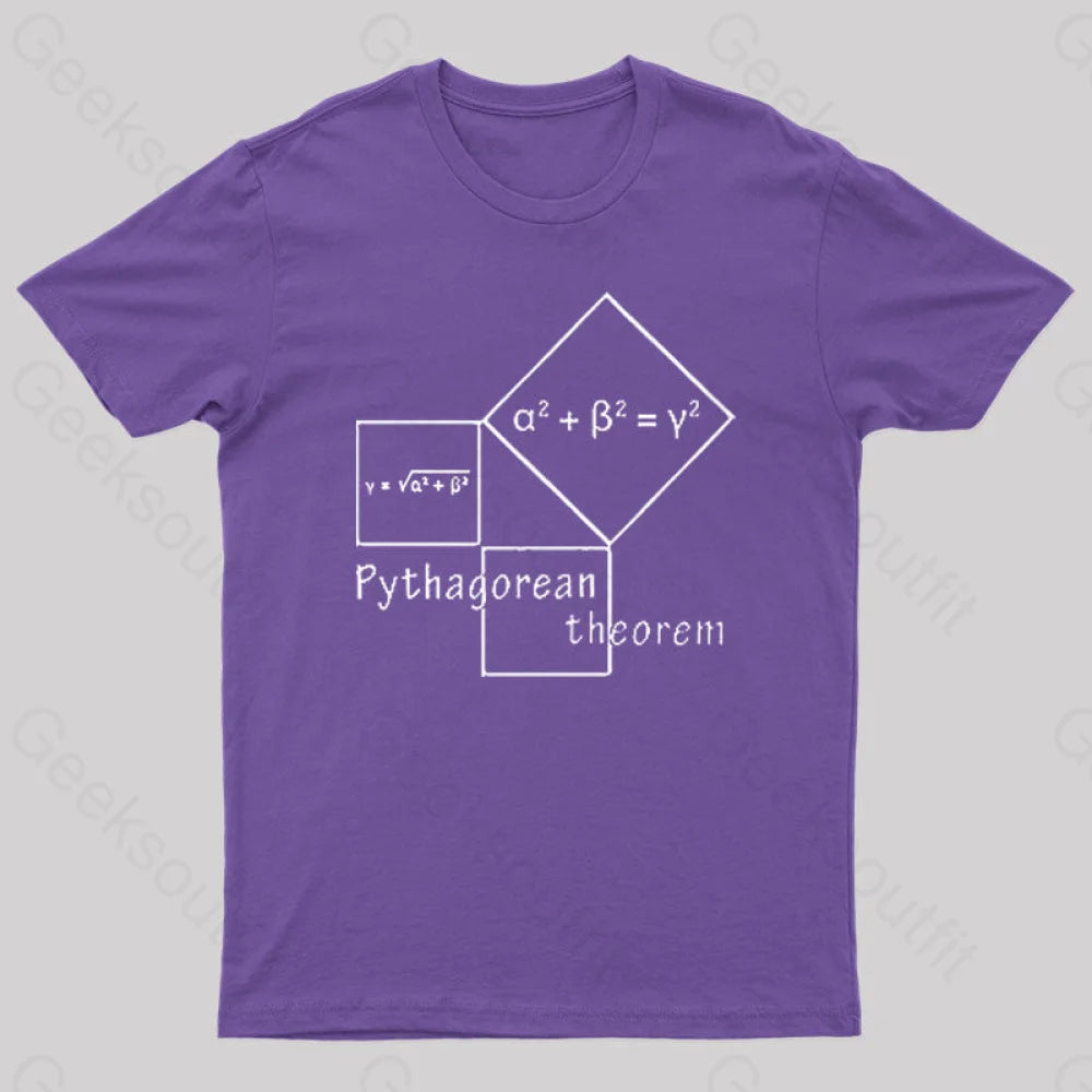 Pythagorean Theorem Nerd T-Shirt Purple / S
