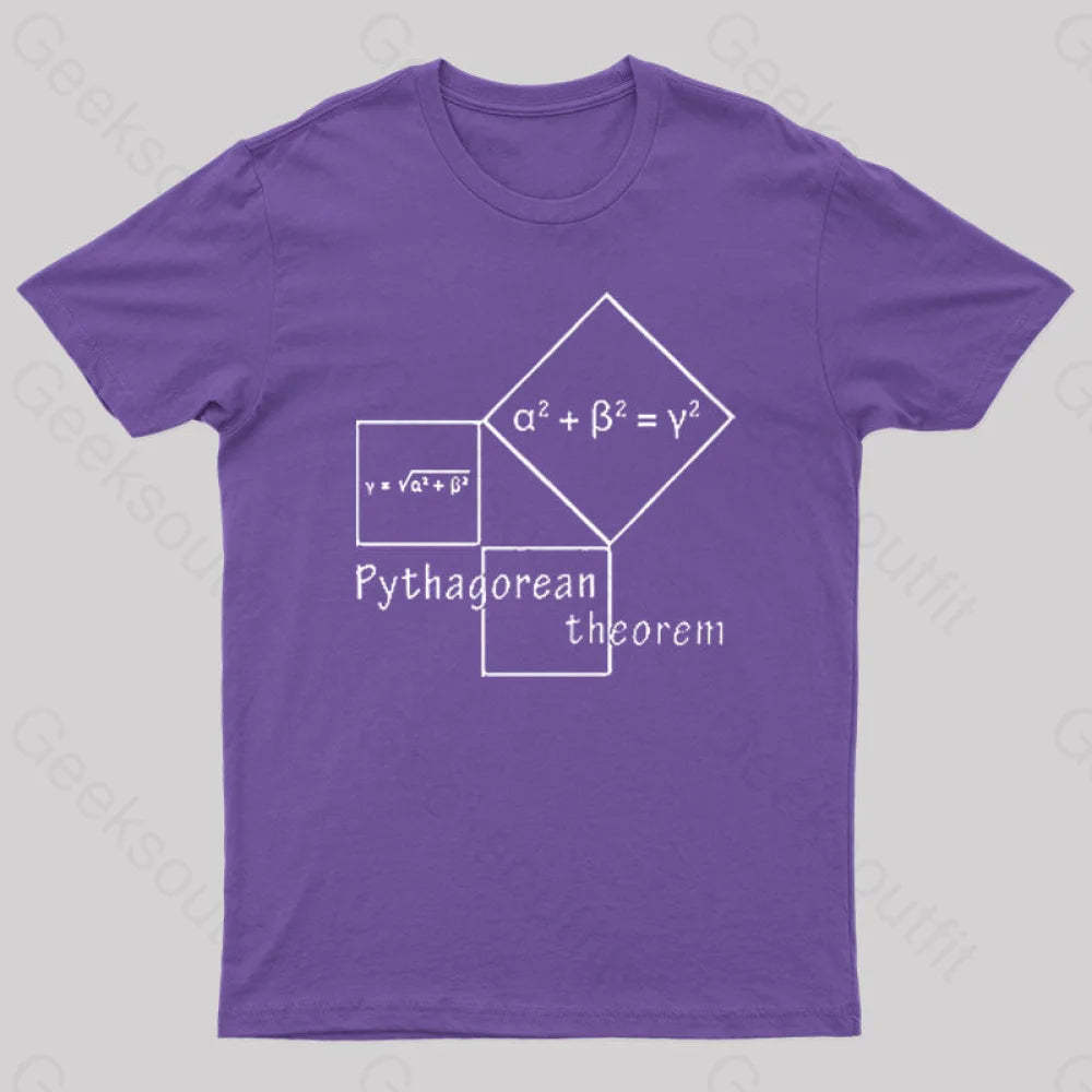 Pythagorean Theorem Nerd T-Shirt Purple / S
