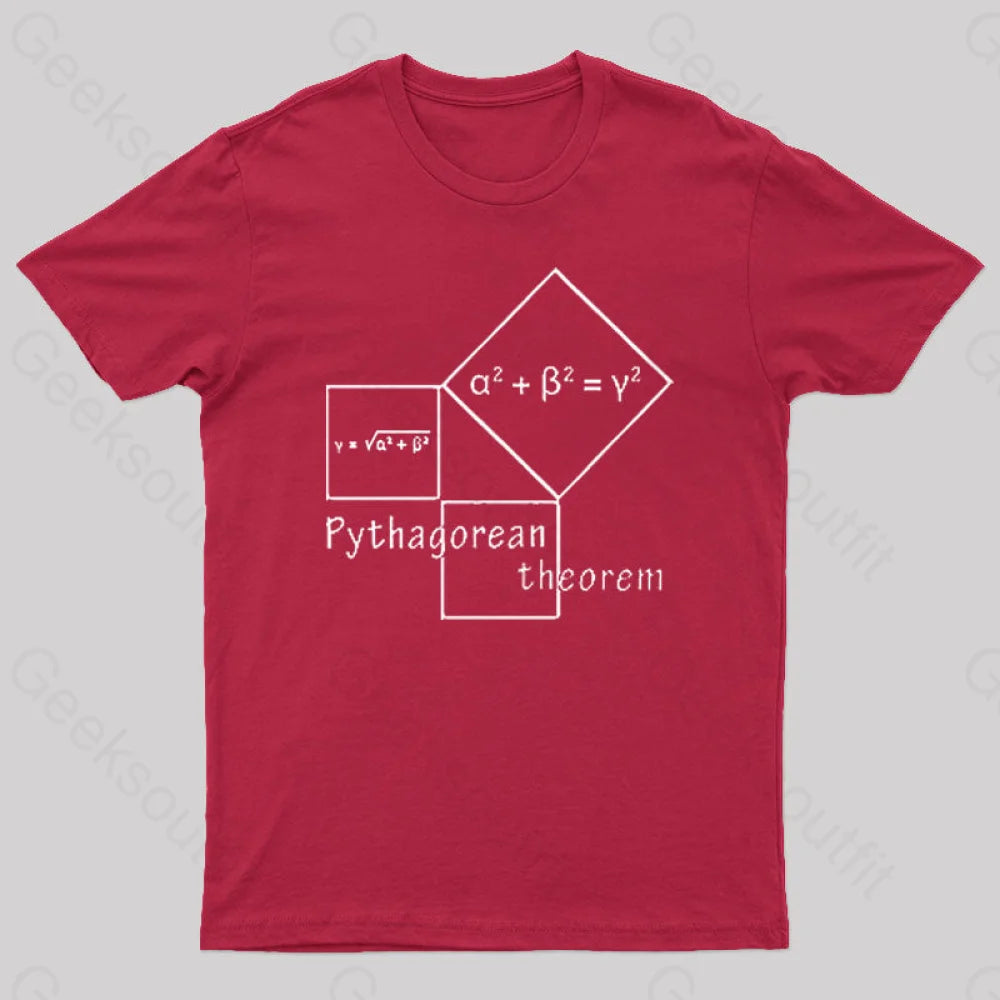 Pythagorean Theorem Nerd T-Shirt Red / S