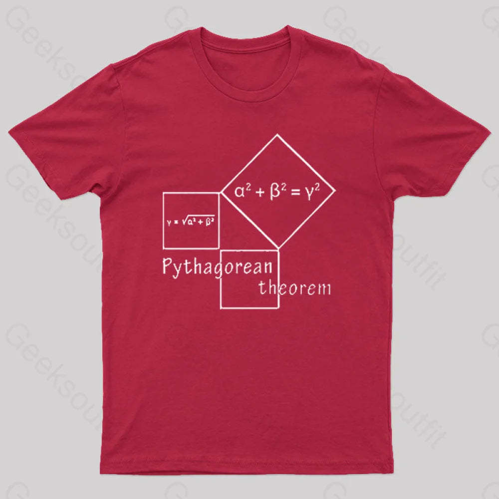 Pythagorean Theorem Nerd T-Shirt Red / S