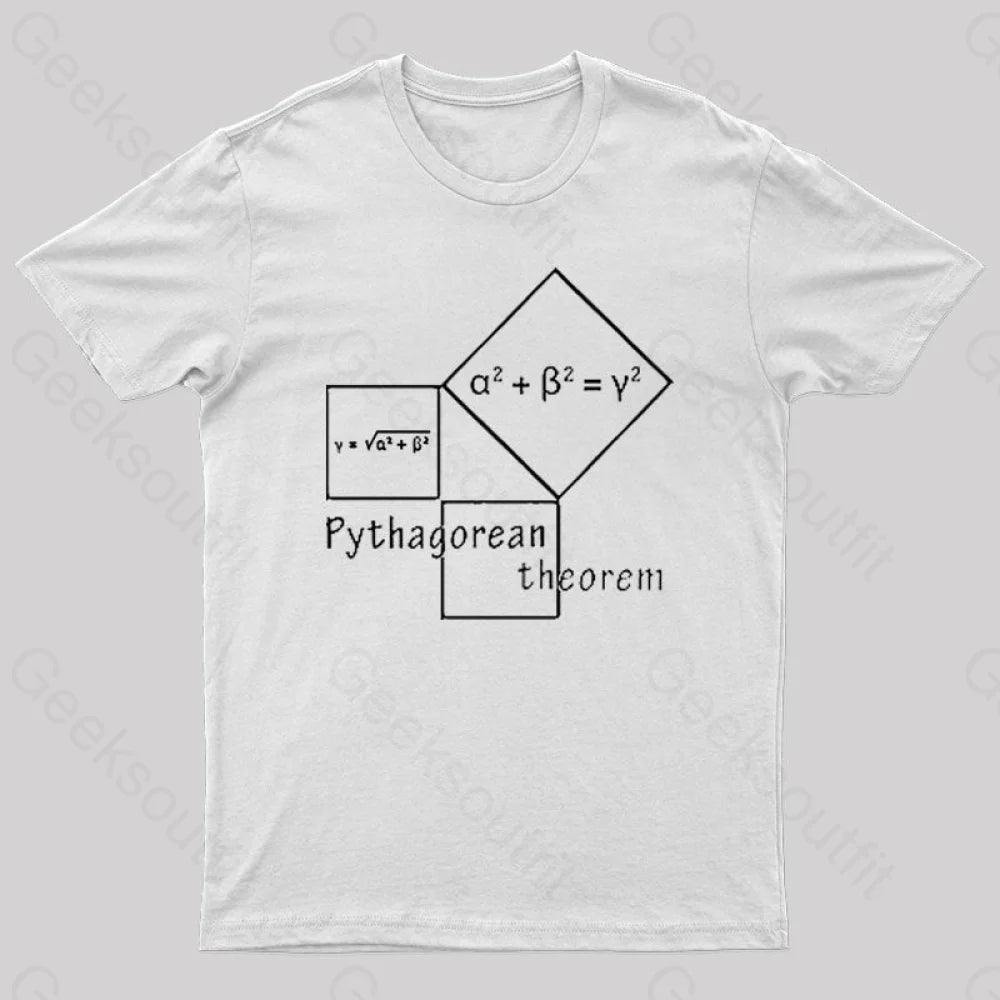 Pythagorean Theorem Nerd T-Shirt White / S