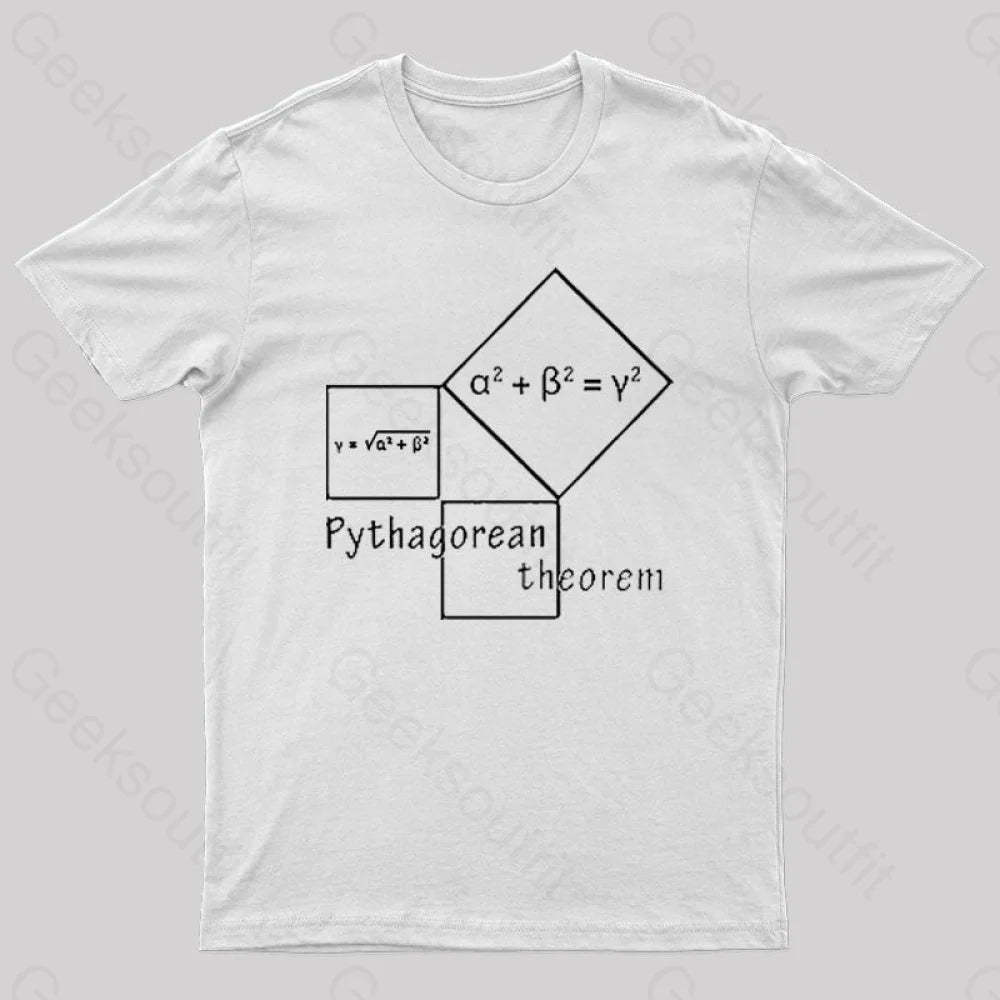 Pythagorean Theorem Nerd T-Shirt White / S