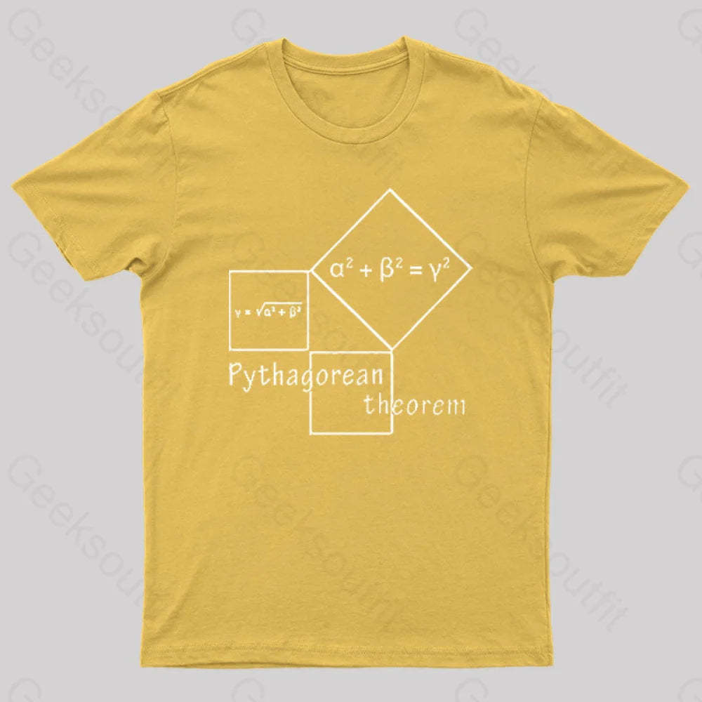 Pythagorean Theorem Nerd T-Shirt Yellow / S