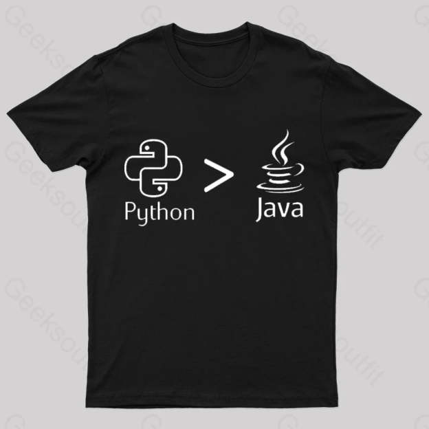 Python Is Better Than Java Nerd T-Shirt Black / S