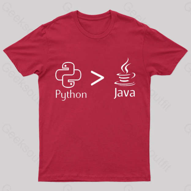 Python Is Better Than Java Nerd T-Shirt Red / S